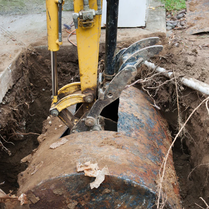 excavator doing a oil tank removal seattle wa